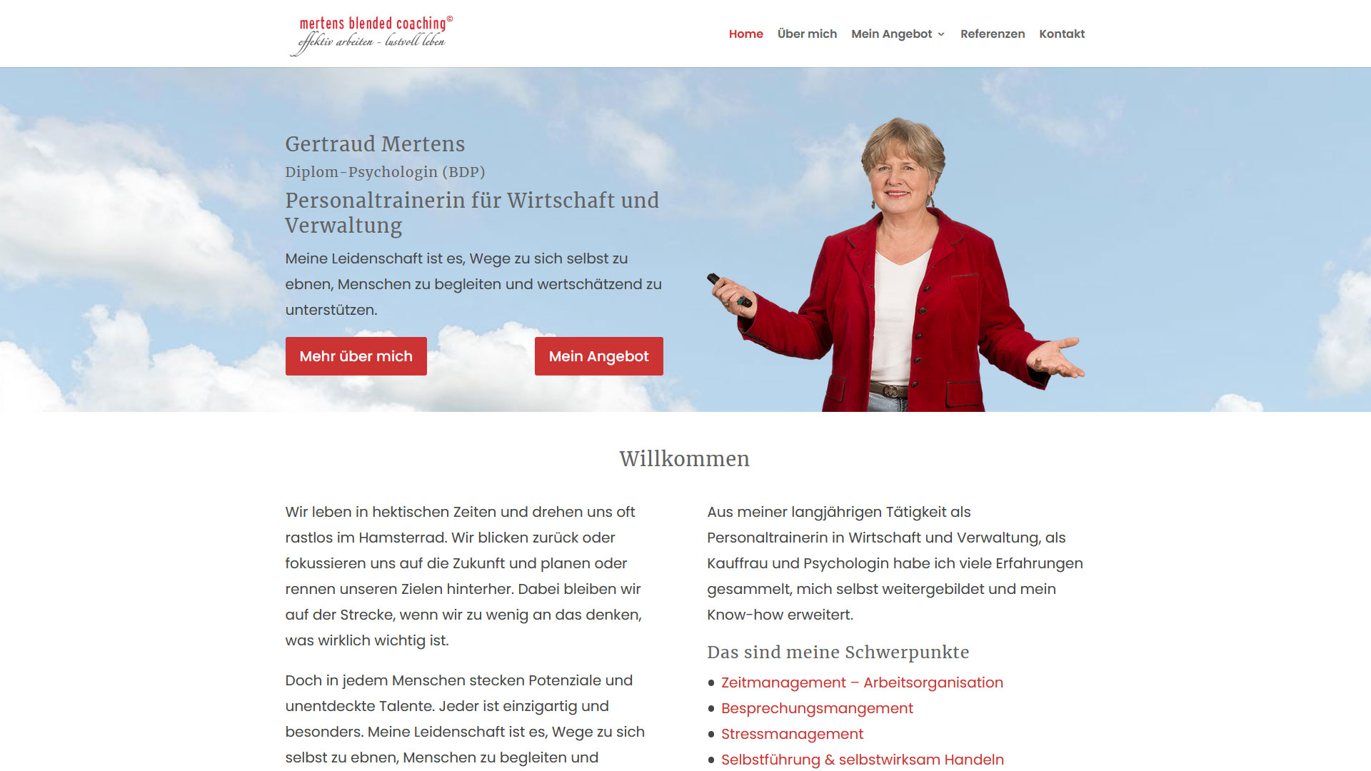 WordPress Divi Website für Dipl. Psychologin Gertraud Mertens