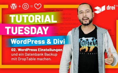 WordPress & Divi Tutorial 2022 (deutsch) – Teil 2: WordPress Einstellungen & Datenbank Backup mit DropTable