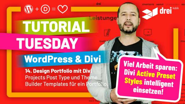 WordPress & Divi Tutorial 2022 Deutsch, 14: Design Portfolio mit Divi Custom Post Type „Projects“ einrichten